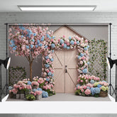 Lofaris Hydrangea Floral Farm Door Sweet Wedding Backdrop